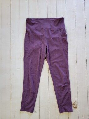 Marika Soft Heathered Purple High Rise Legging Stretch Yoga Active Athleisure XL